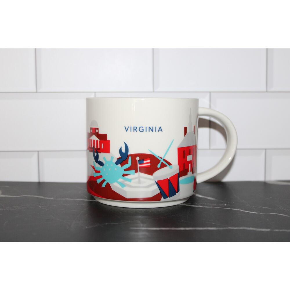 Starbucks “You Are Here” Collection Virginia 14 oz Coffee Mug Cup Collector EUC